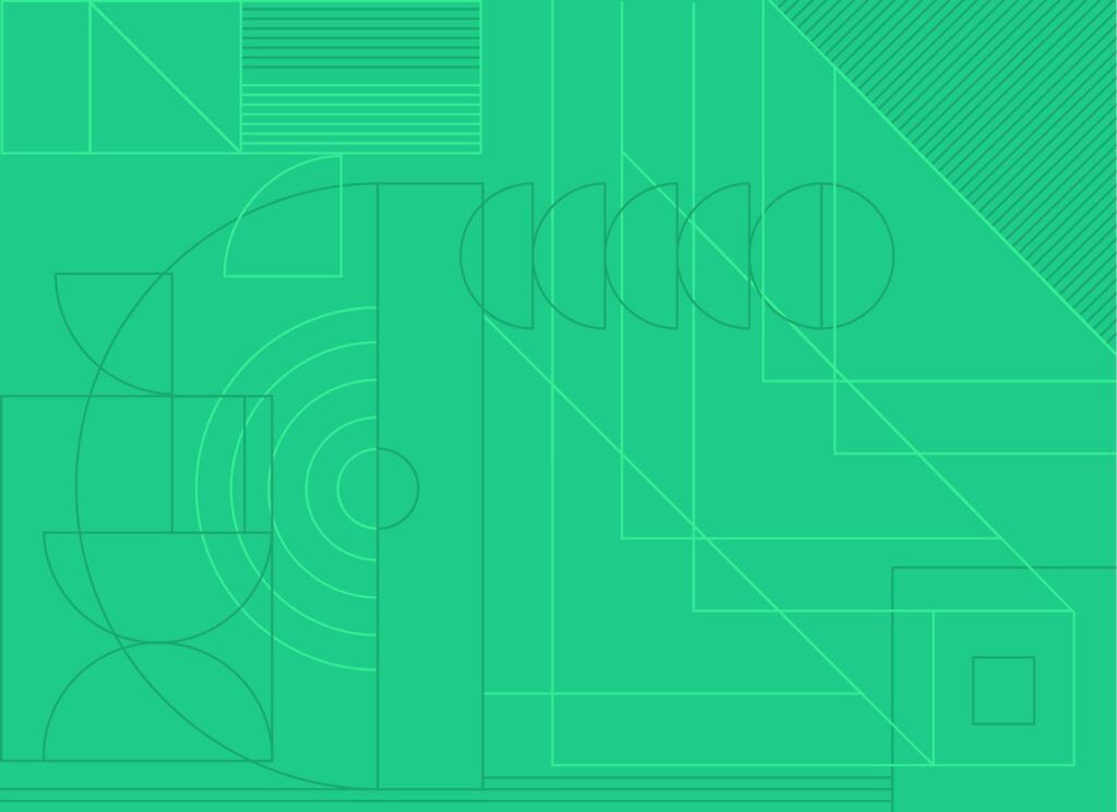 Decorative pattern, kelly green geometric lines.