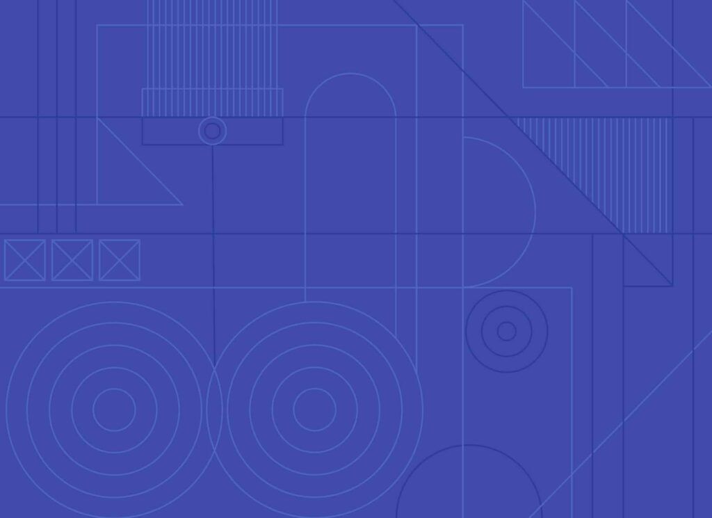 Decorative pattern, colorful blue geometric lines.
