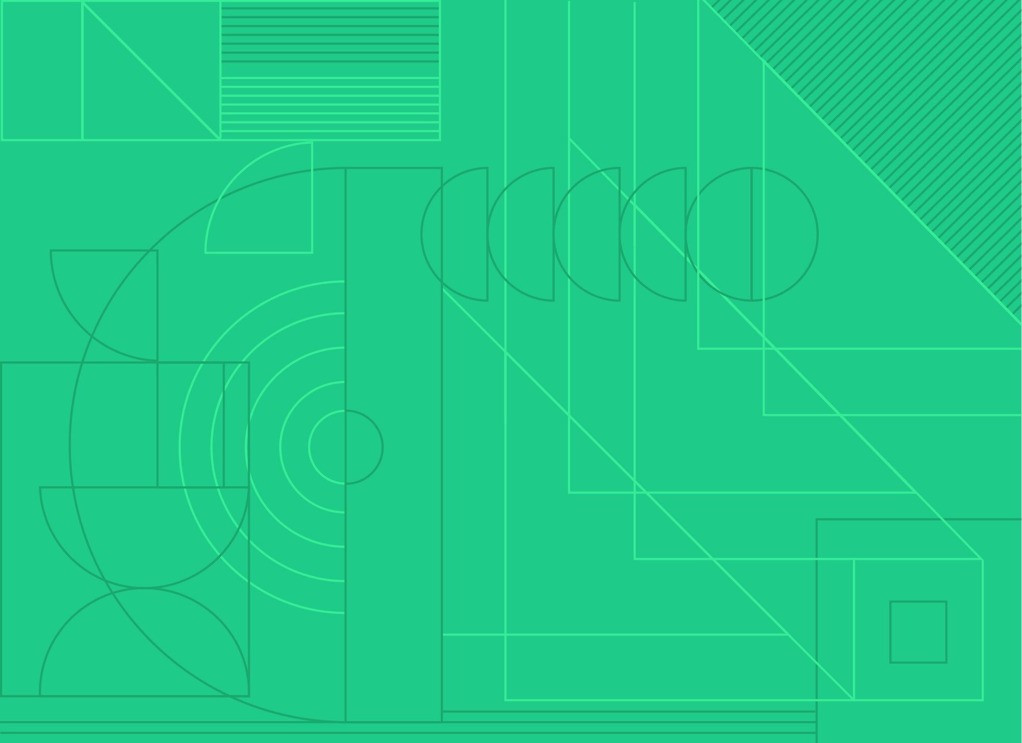 Decorative pattern, bright green geometric lines.