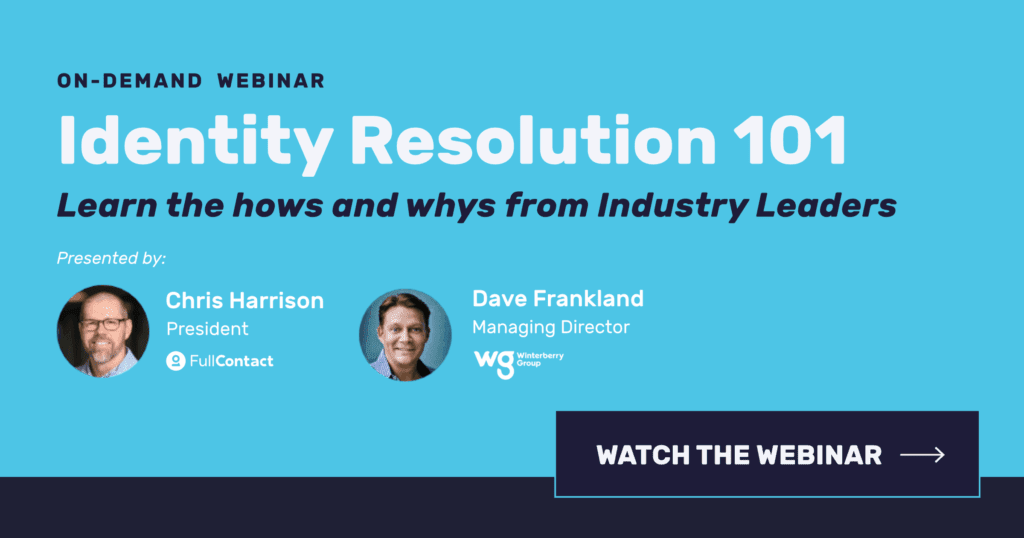 Identity Resolution 101, webinar title screen.