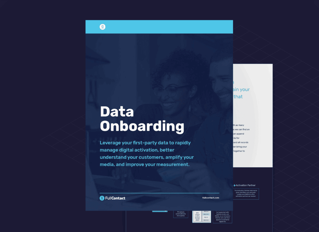 Leverage your first-party data with FullContact data onboarding.