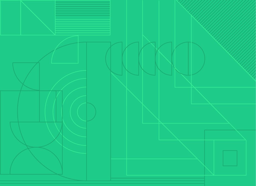 Decorative pattern, light green geometric lines.