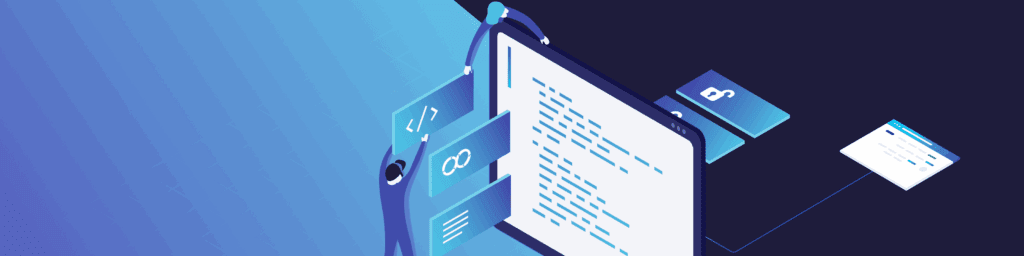Illustration of data engineers inputing data.