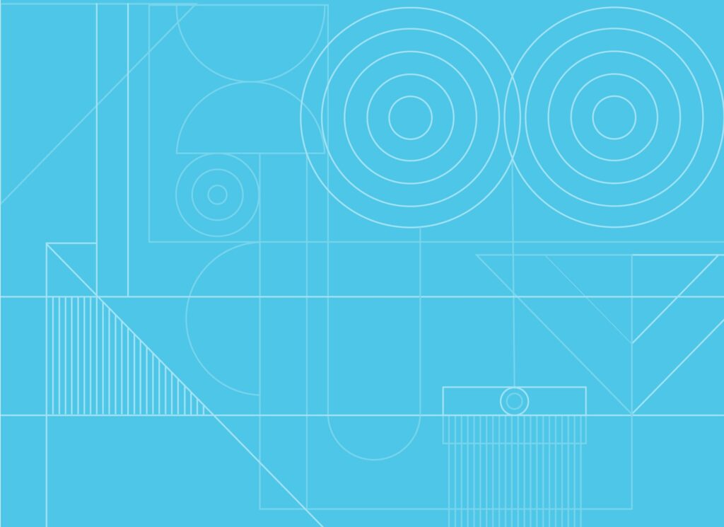 Decorative pattern, light blue geometric lines.