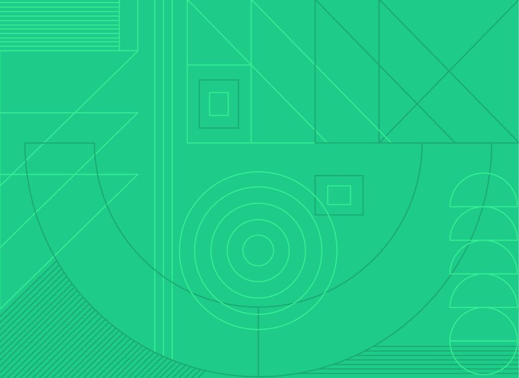 Decorative pattern, green geometric lines.