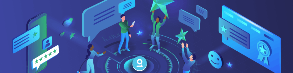 Illustration of employees celebrating a great place to work.