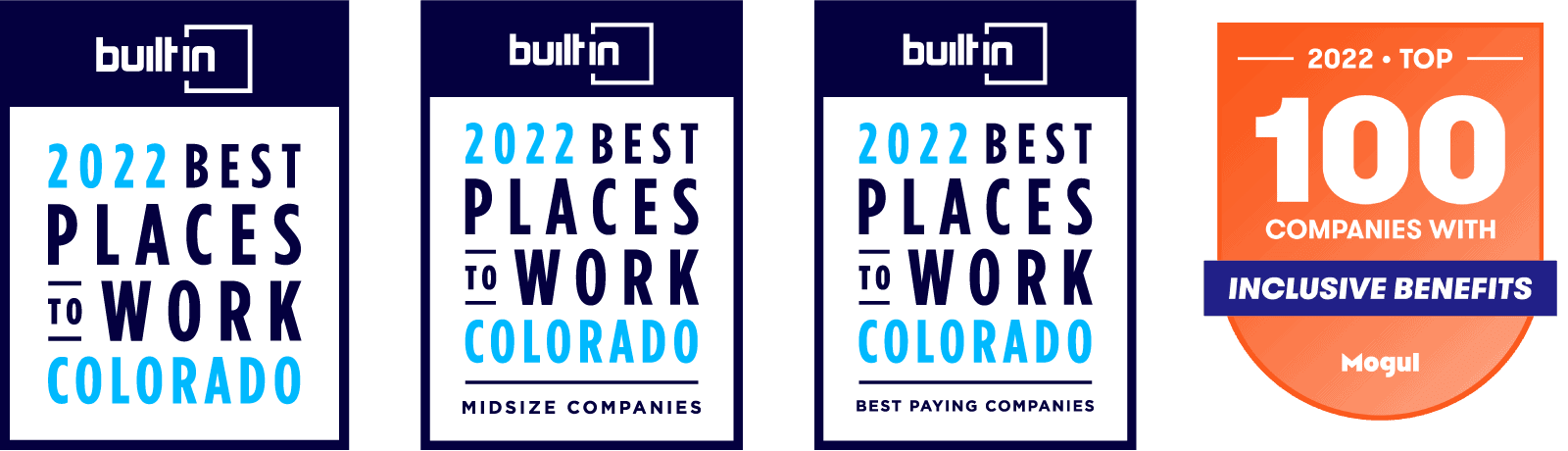 FullContact 2022 Best Places to Work Colorado badges.
