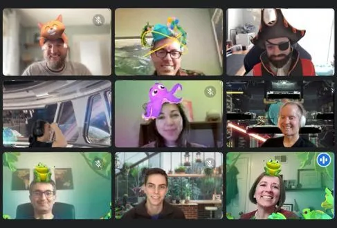 Virtual meeting fun at FullContact.
