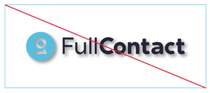 Incorrect FullContact logo with drop shadow.