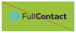Incorrect FullContact logo used against a color outside our palette.