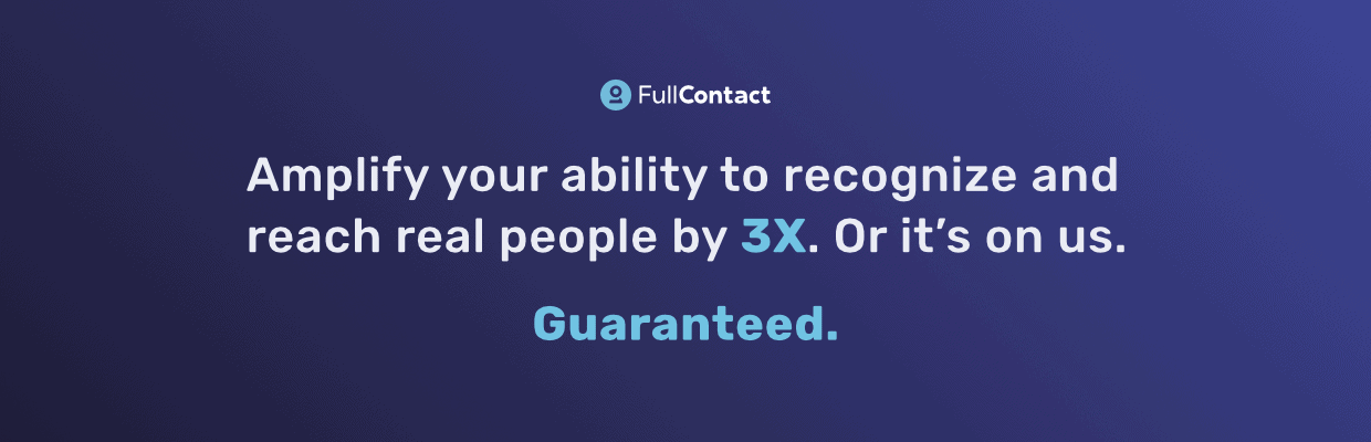 FullContact's Brand Guarantee - Amplify your ability to recognize and reach real people by 3x. Or it's on us. Guaranteed.