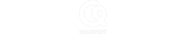 Qonsent logo, all white.